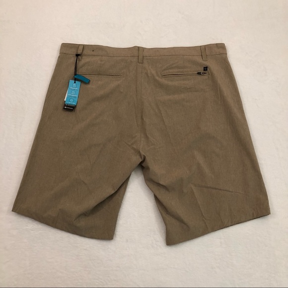 Burnside Hybrid Stretch Khaki Heather Surf Swim Trunks Board Shorts Men’s 40 - Picture 4 of 8